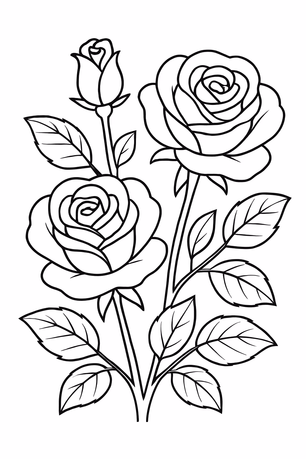 Os rosas para colorir — desenho para imprimir