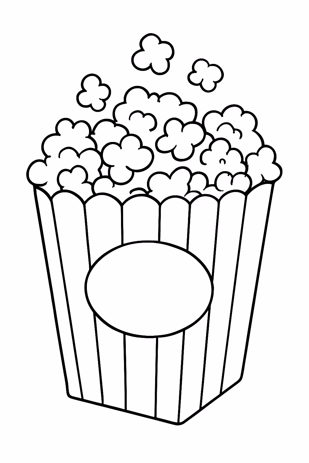 Pacote de pipoca para colorir — desenho para imprimir