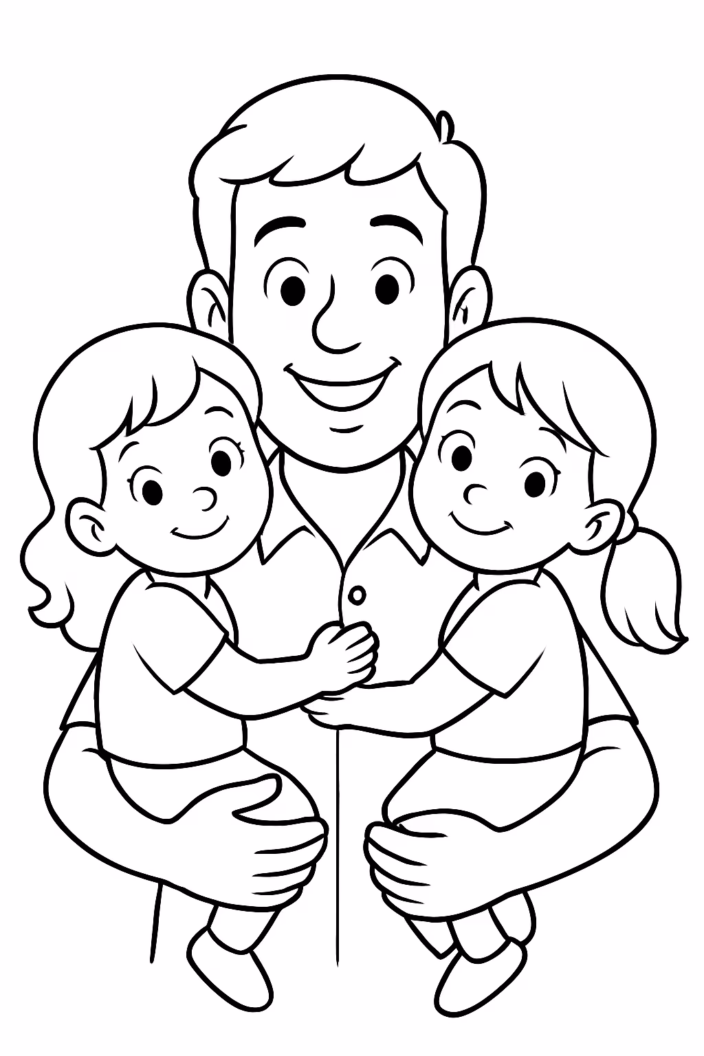 Pai de gemeas para colorir — desenho para imprimir