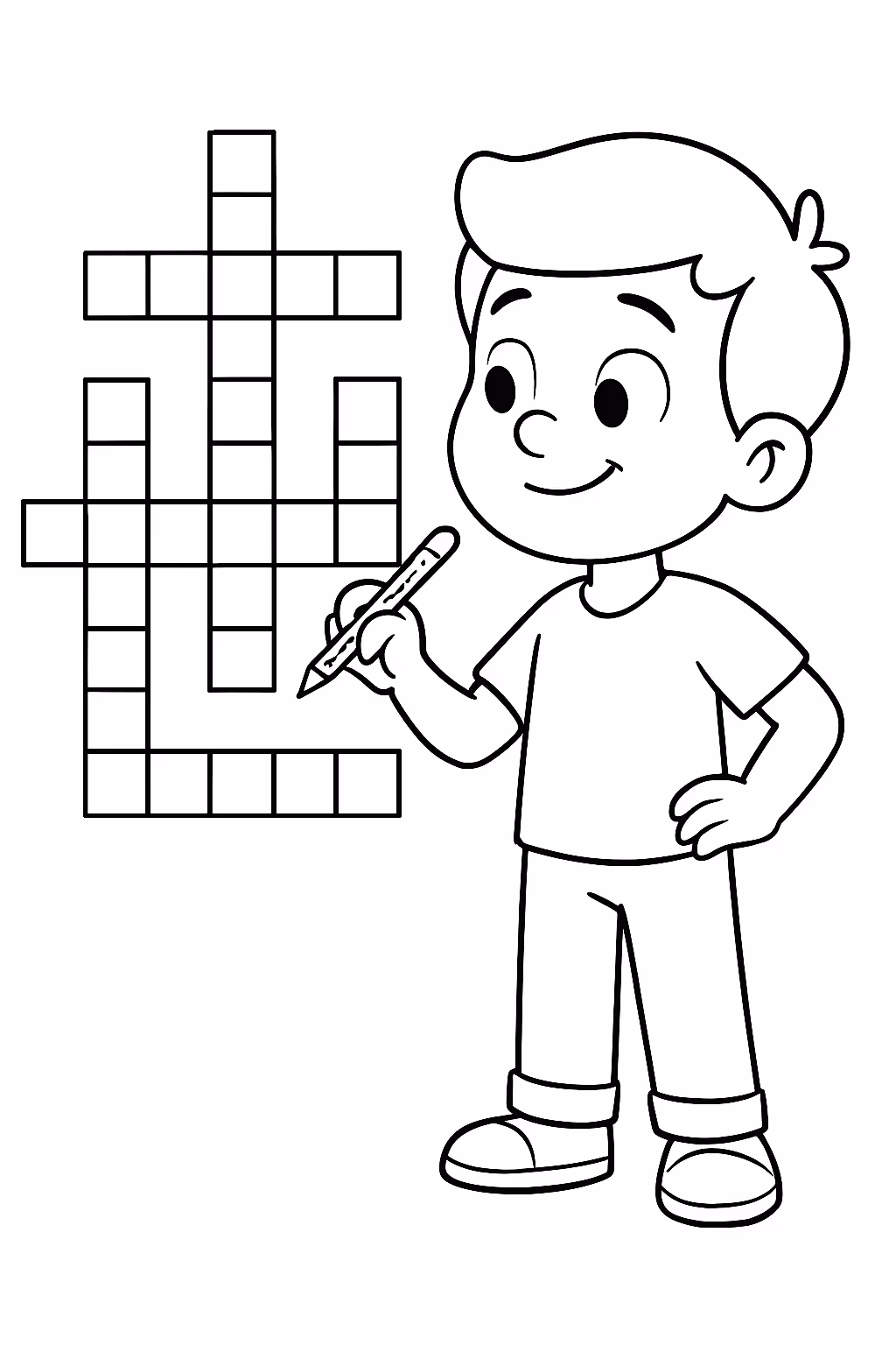 Palavras cruzadas para colorir — desenho para imprimir