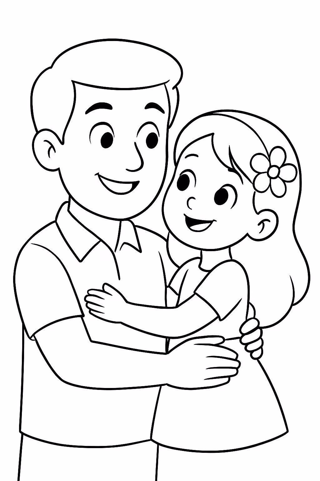 Papai sergio novo sem bigode com a princesinha florzinha para colorir — desenho para imprimir