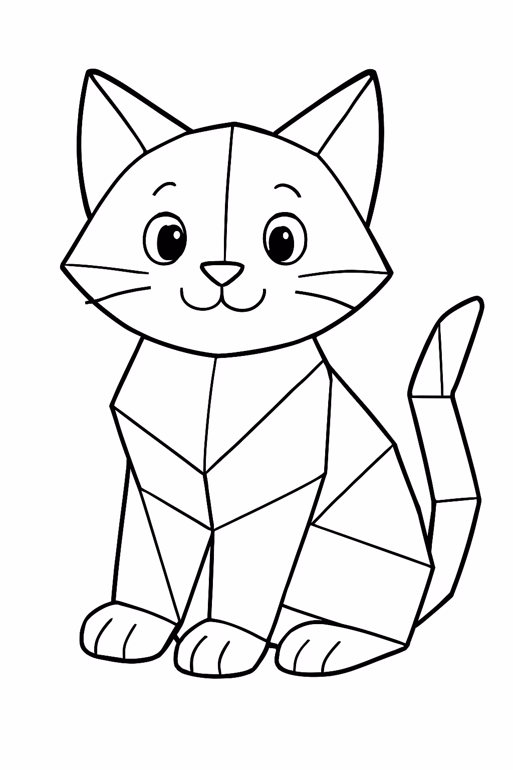 Paper cat para colorir — desenho para imprimir