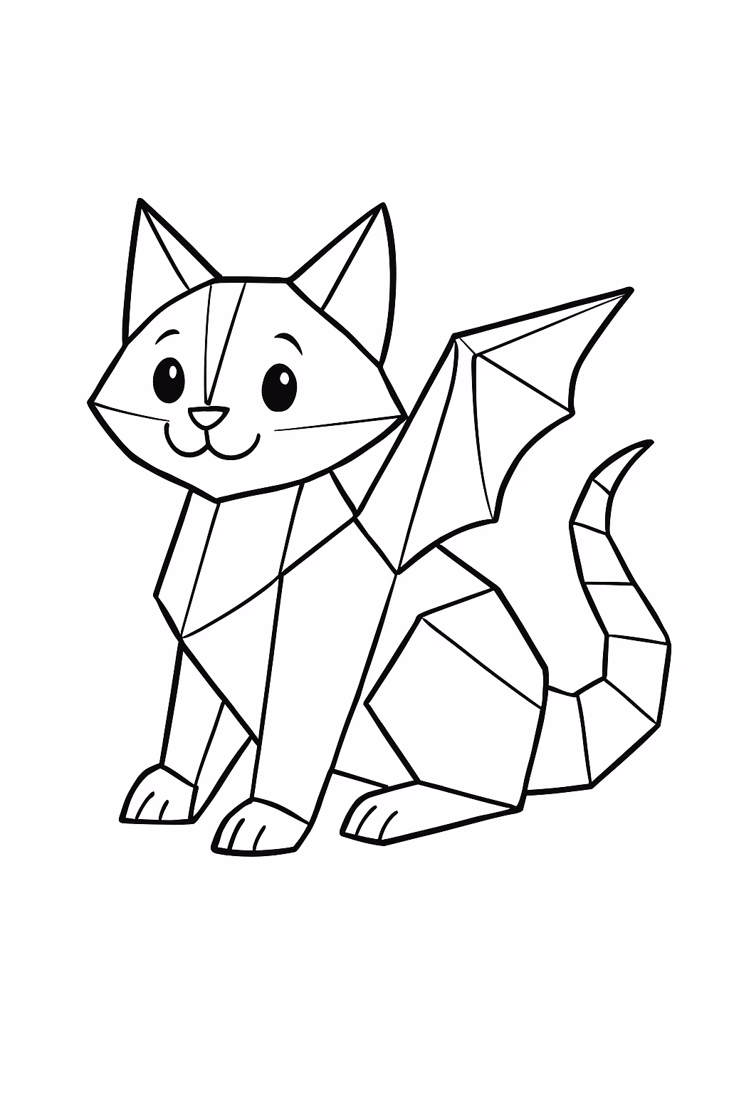 Paper cat dragon like the paper duck para colorir — desenho para imprimir