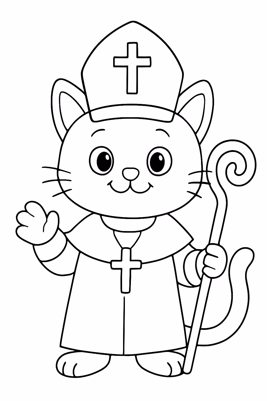Paper craft catolico para colorir — desenho para imprimir