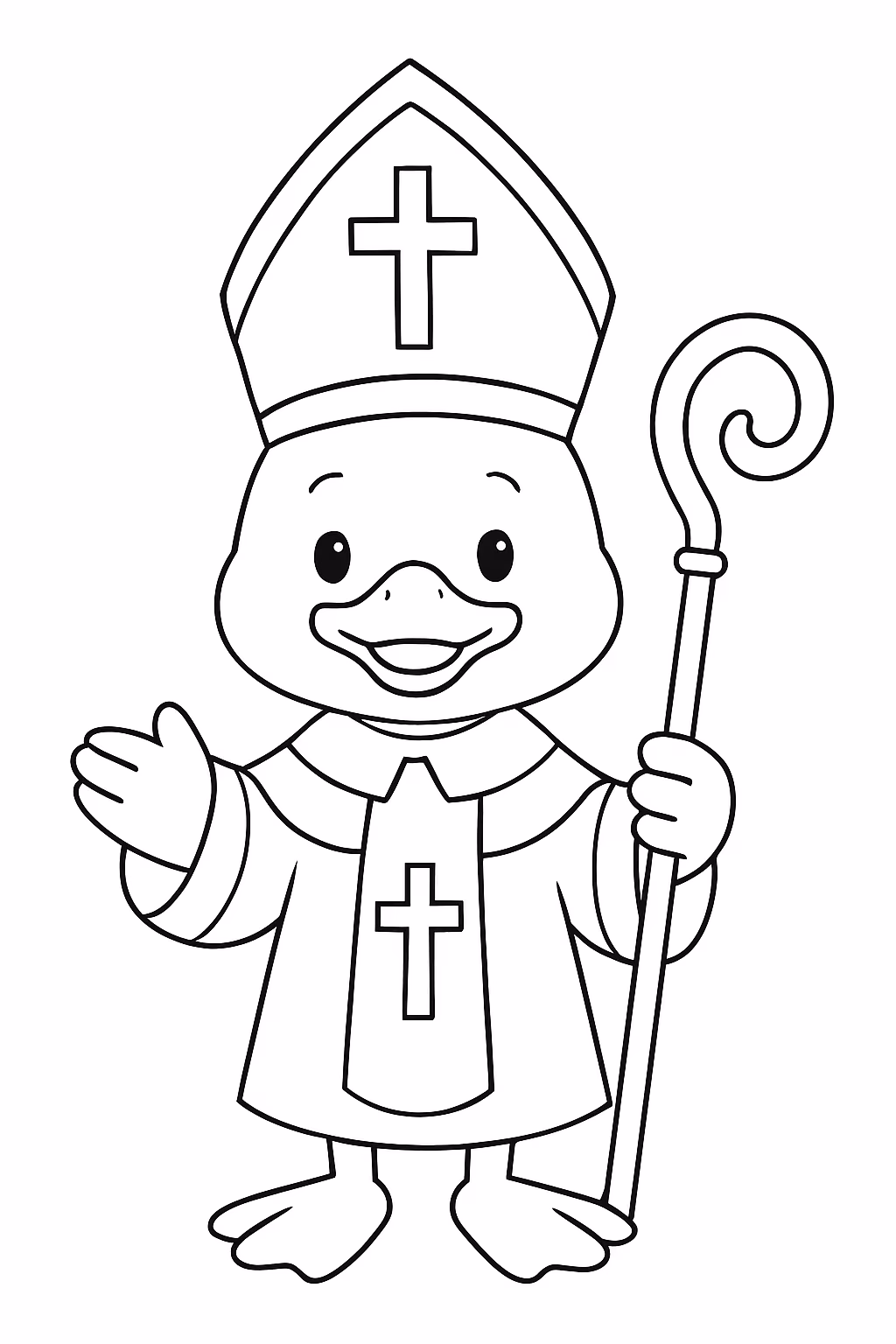 Paper duck catolico para colorir — desenho para imprimir