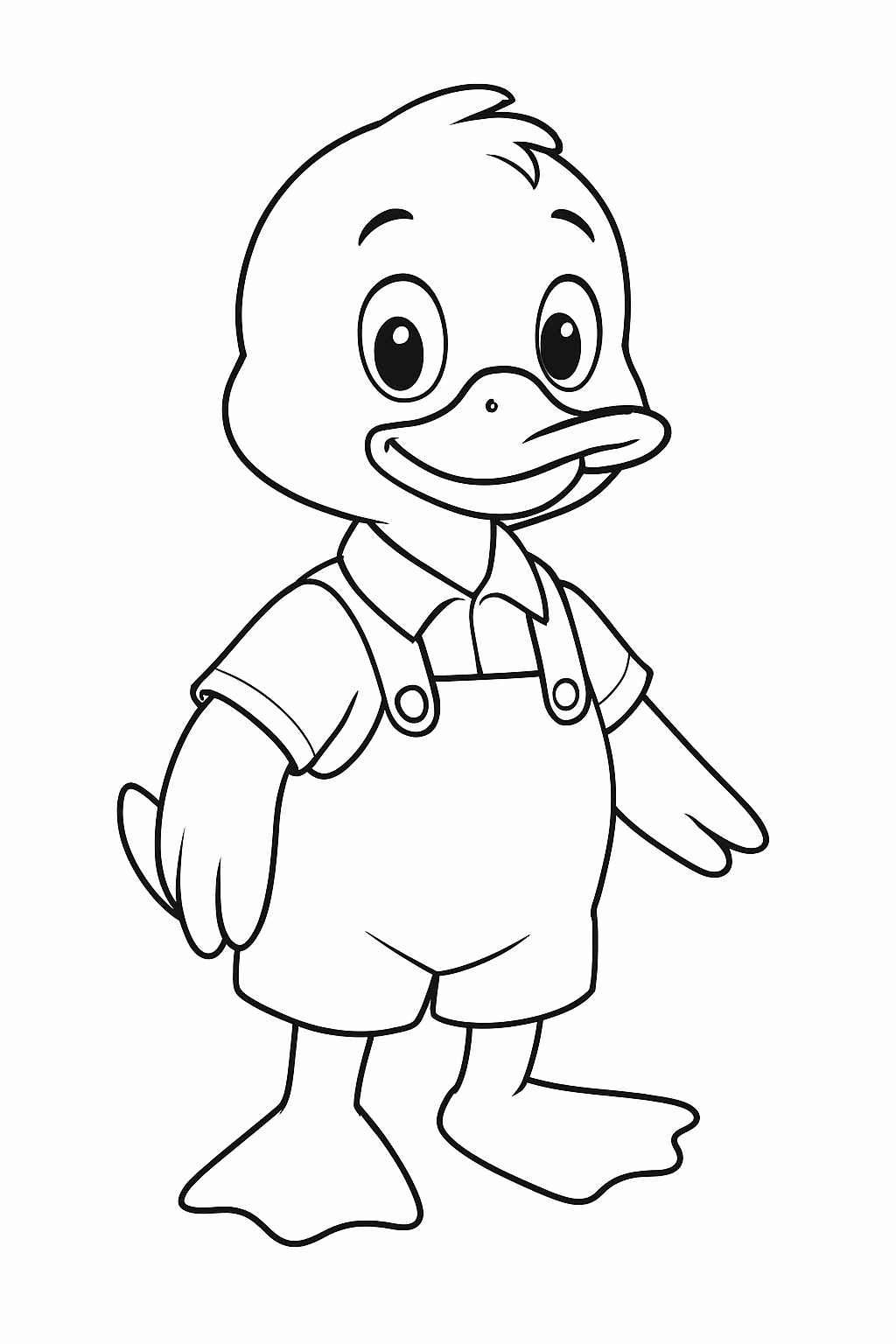 Paper duck com roupa de menino para colorir — desenho para imprimir