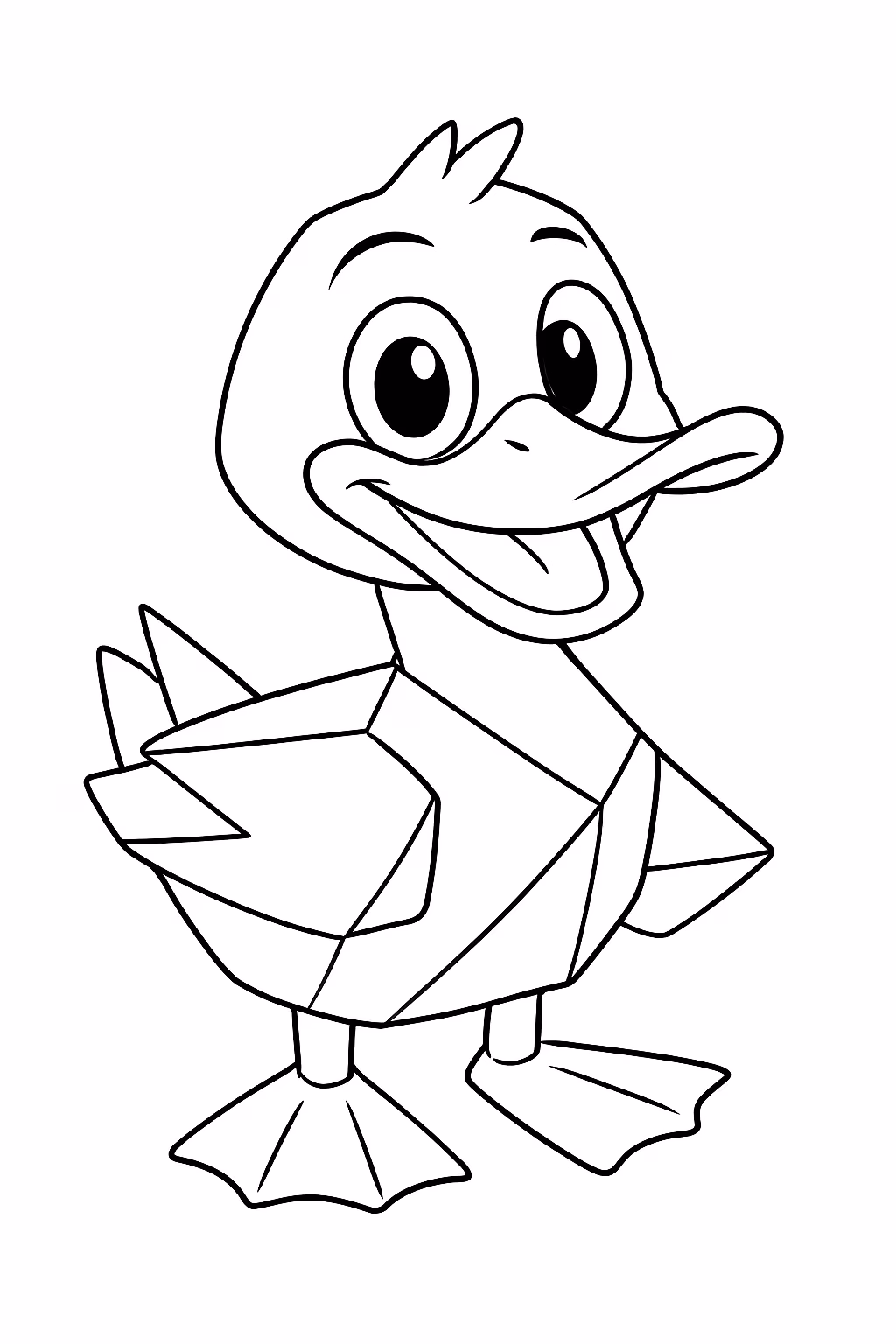 Paper duck dos minios para colorir — desenho para imprimir