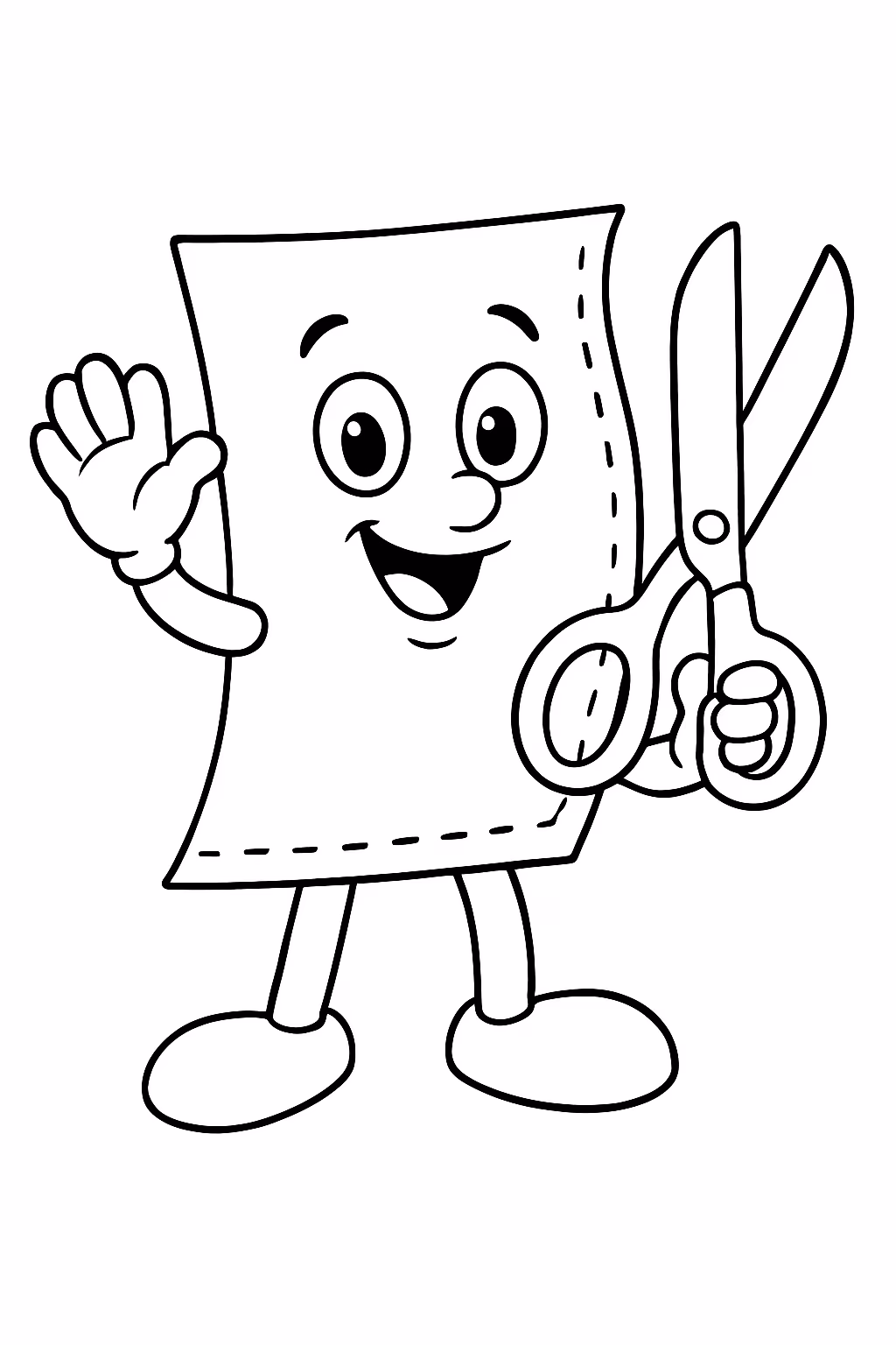 Paper stitch para colorir — desenho para imprimir