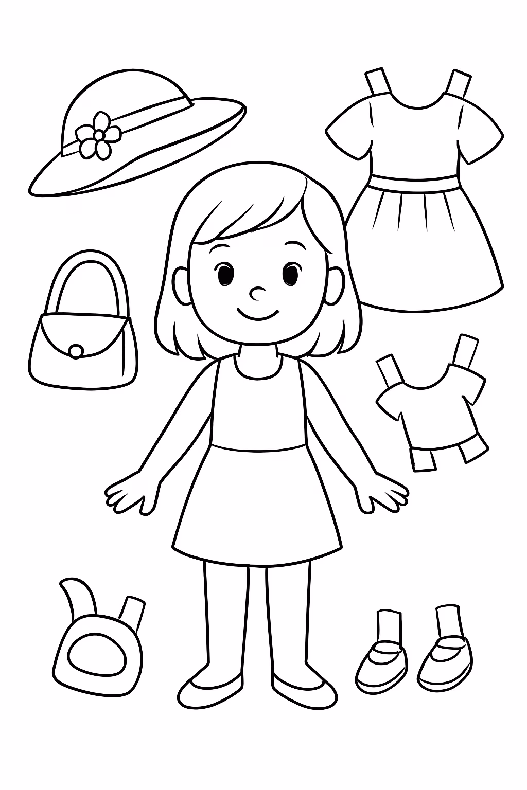 Paperdoll para colorir — desenho para imprimir