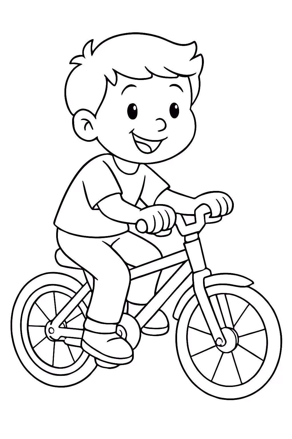 Andando de bicicleta para colorir — desenho para imprimir