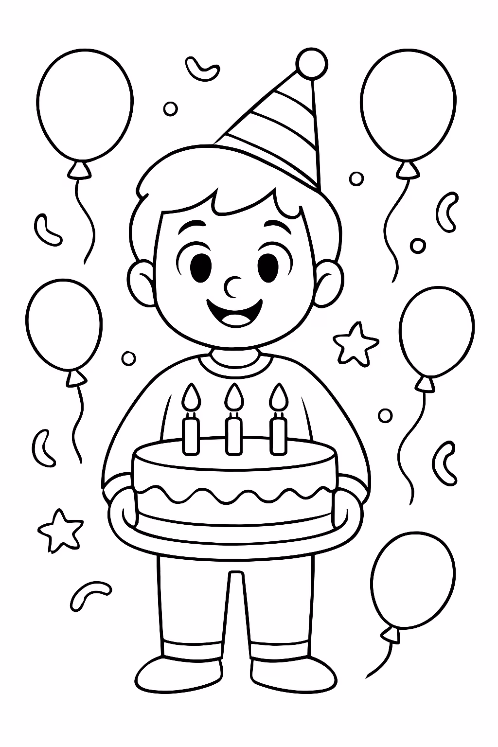 Parabens para colorir — desenho para imprimir