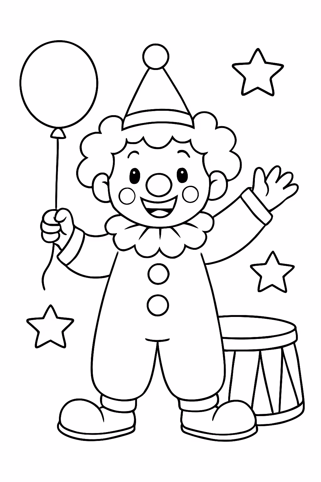 Parabens circoi para colorir — desenho para imprimir