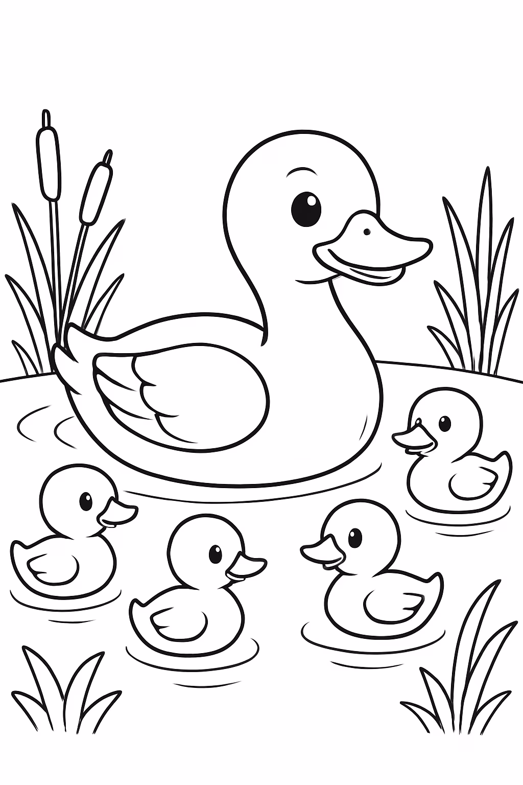 Patos para colorir — desenho para imprimir