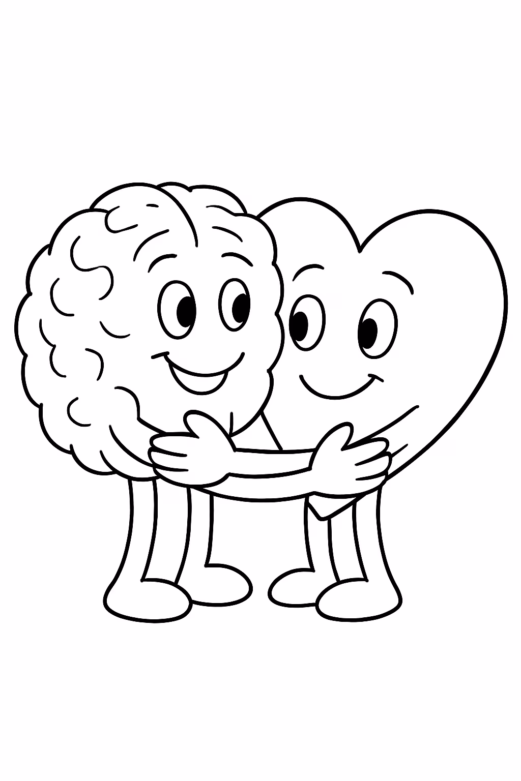 Pegue uma mensagem especial e um cerebro e coracao se para colorir — desenho para imprimir