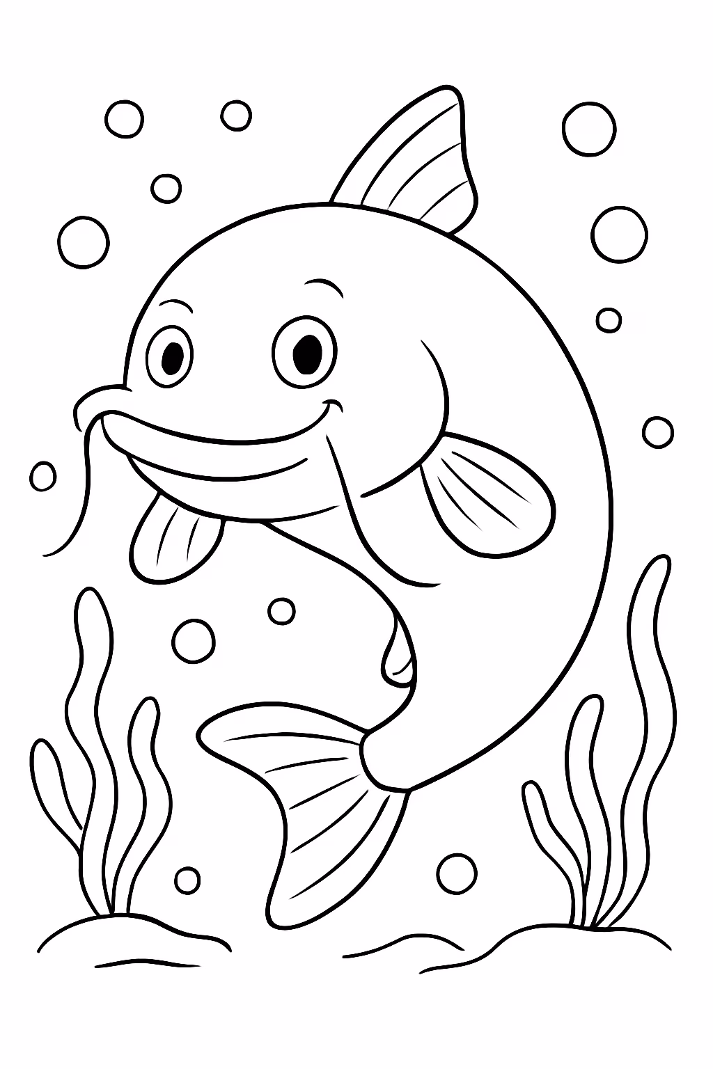 Peixe gato para colorir — desenho para imprimir