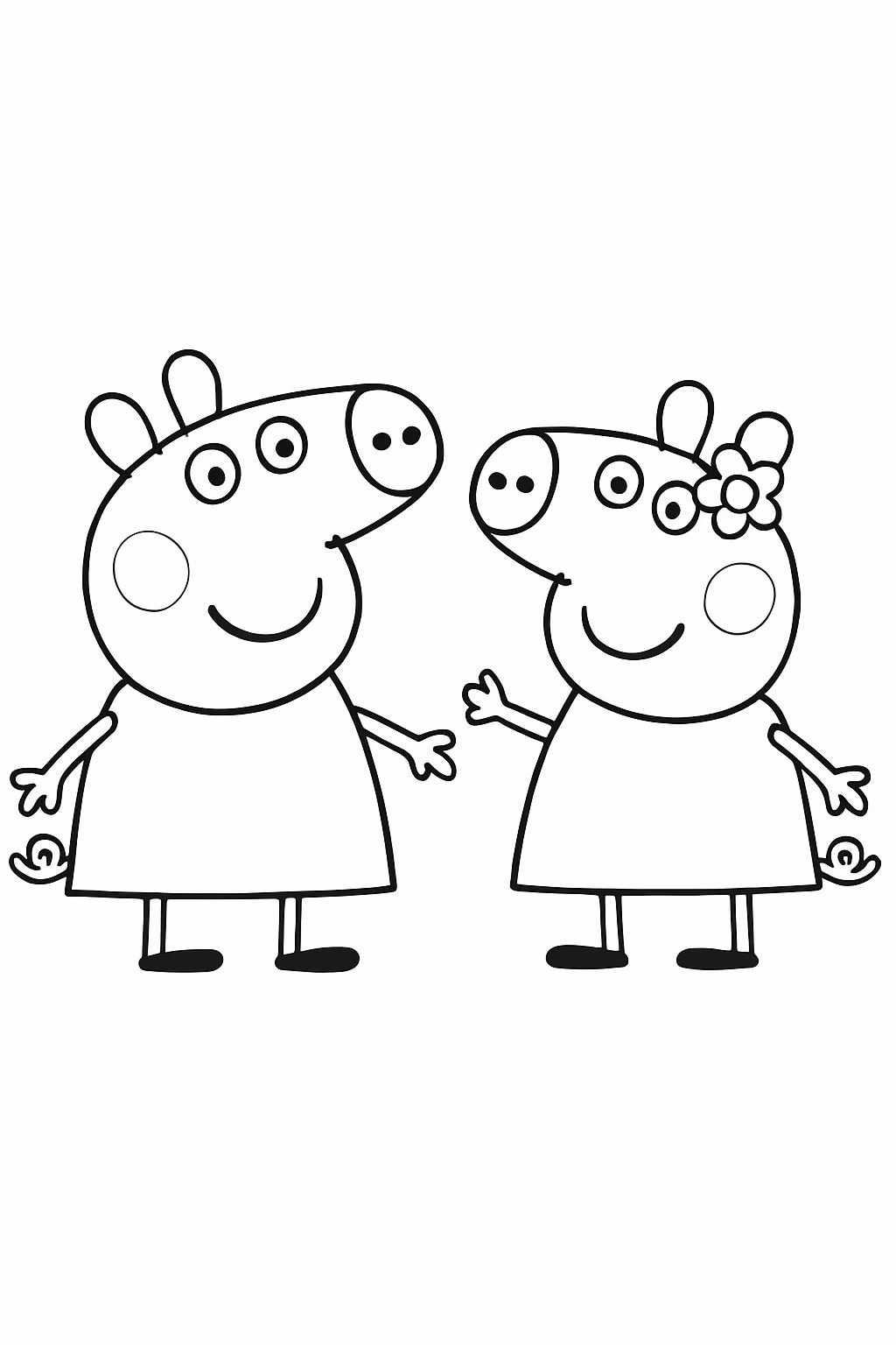 Pepa pig e holly para colorir — desenho para imprimir