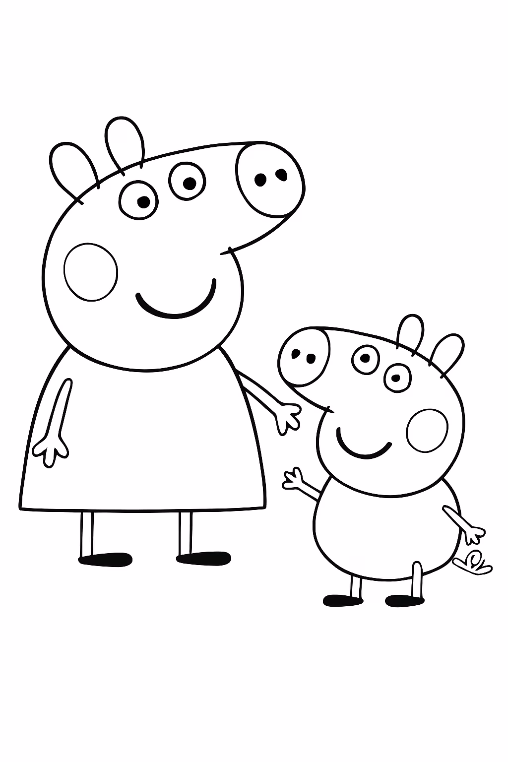 Peppa e jorge para colorir — desenho para imprimir
