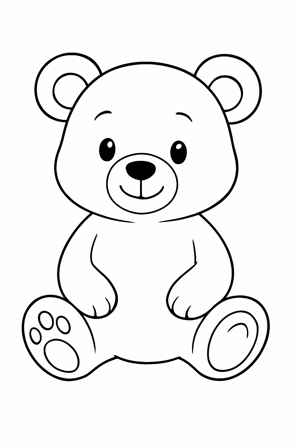 Pequeno urso para colorir — desenho para imprimir
