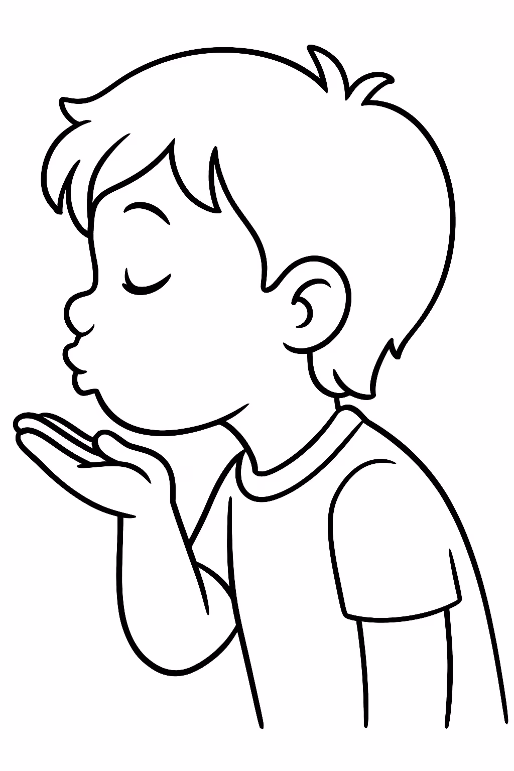 Pessoa beijando para colorir — desenho para imprimir