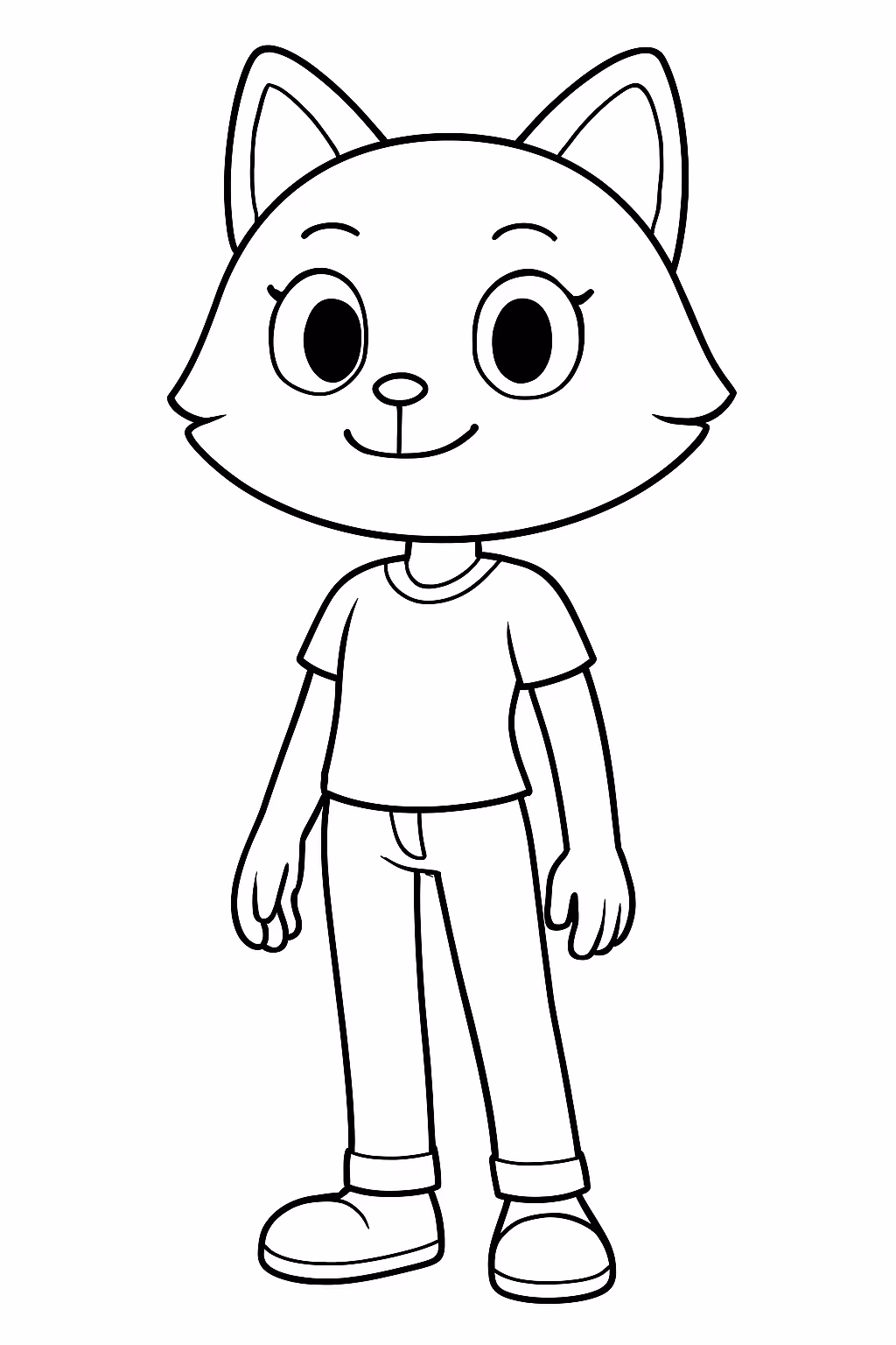 Pessoa com a cabeca da kurumi com corpo de humano para colorir — desenho para imprimir