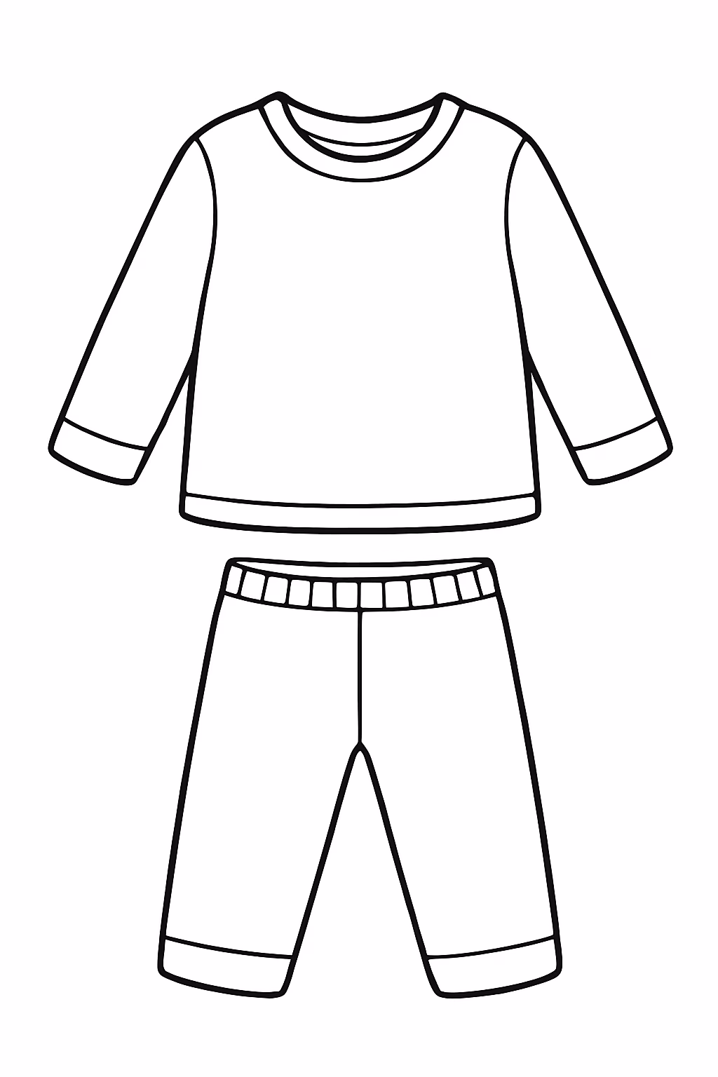 Pijama para colorir — desenho para imprimir