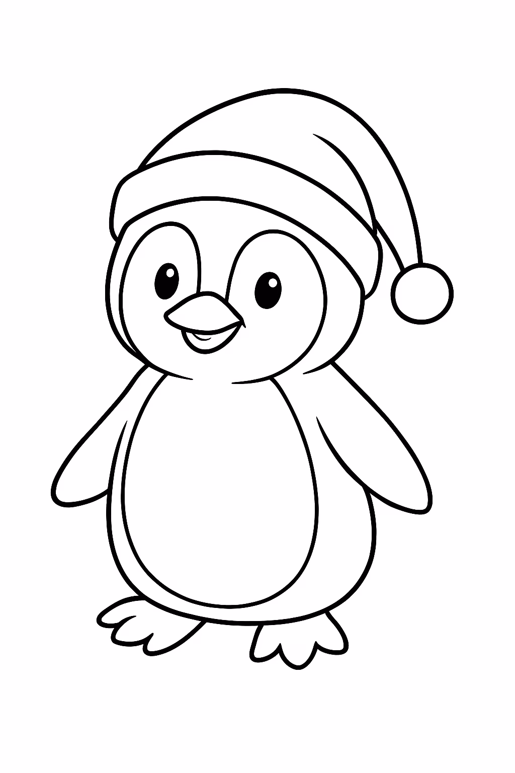Pinguin com touca de dormir para colorir — desenho para imprimir