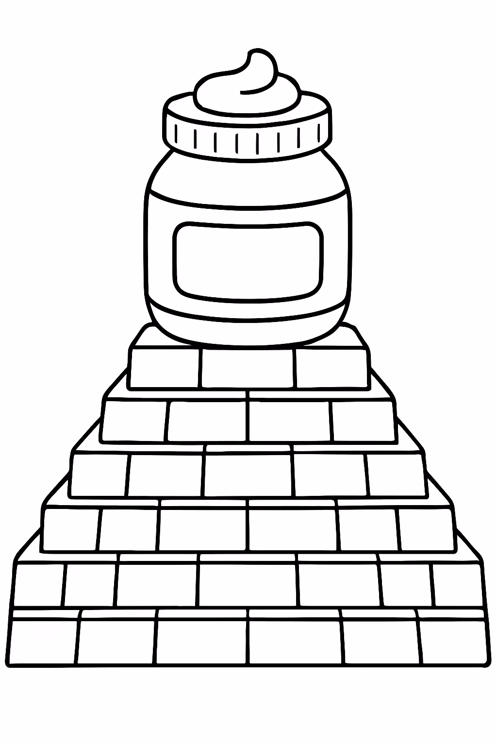 Piramide com nutela em cima para colorir — desenho para imprimir