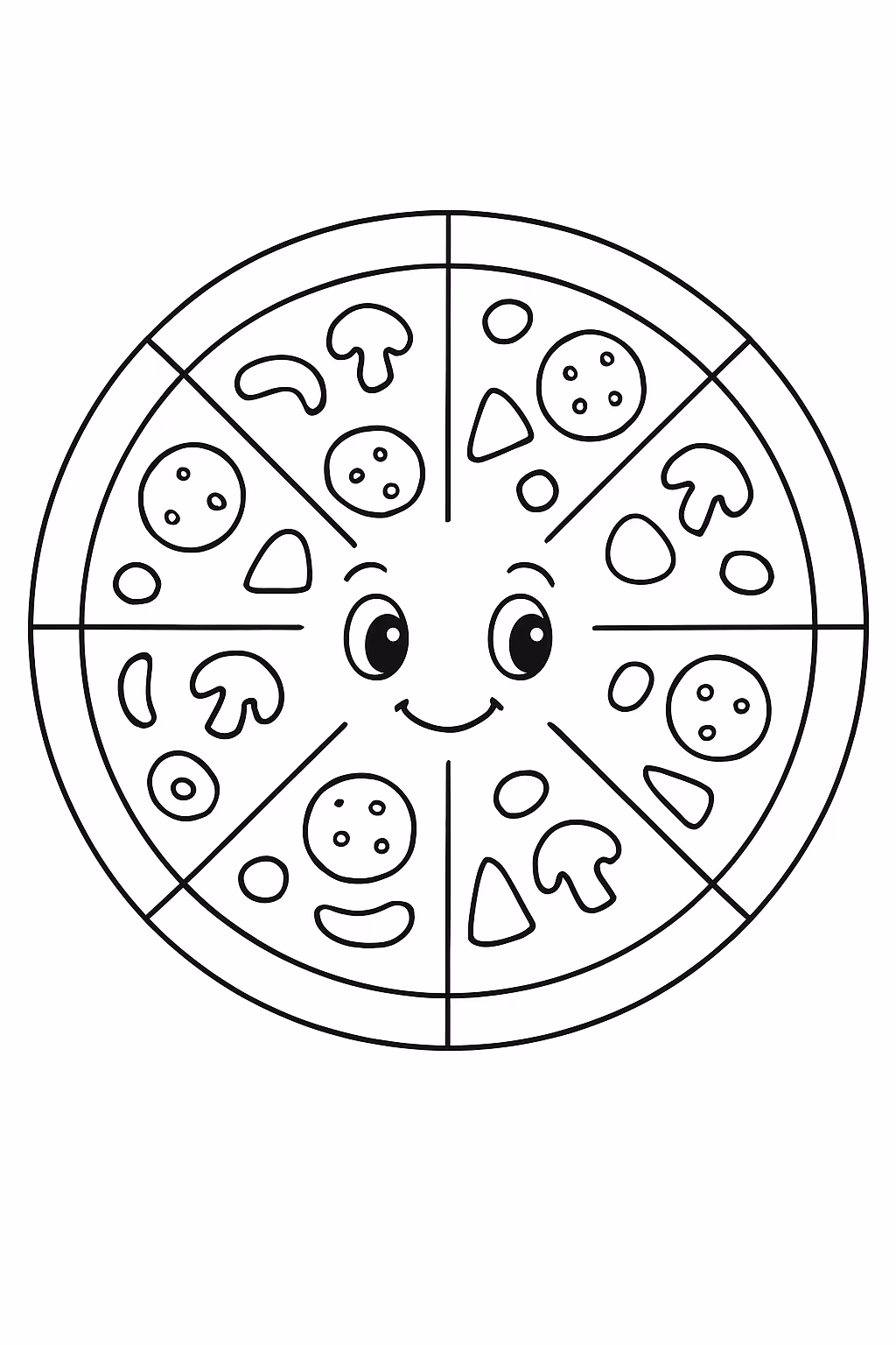 Pizza para colorir — desenho para imprimir