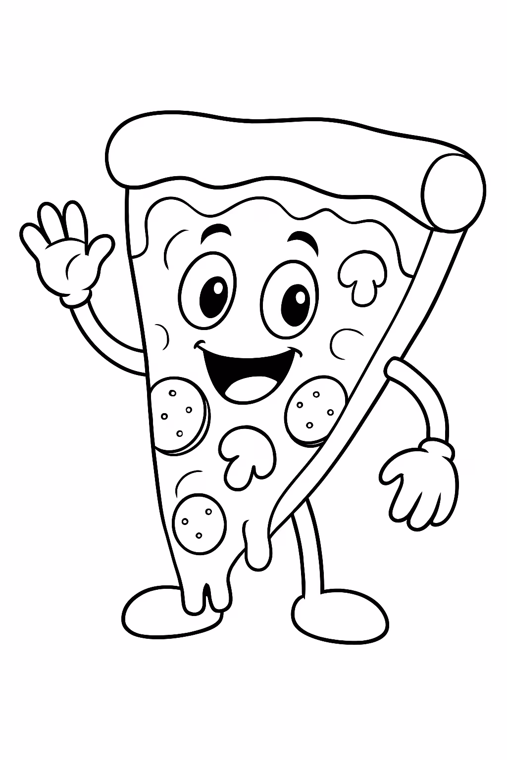 Pizza engracadas para colorir — desenho para imprimir