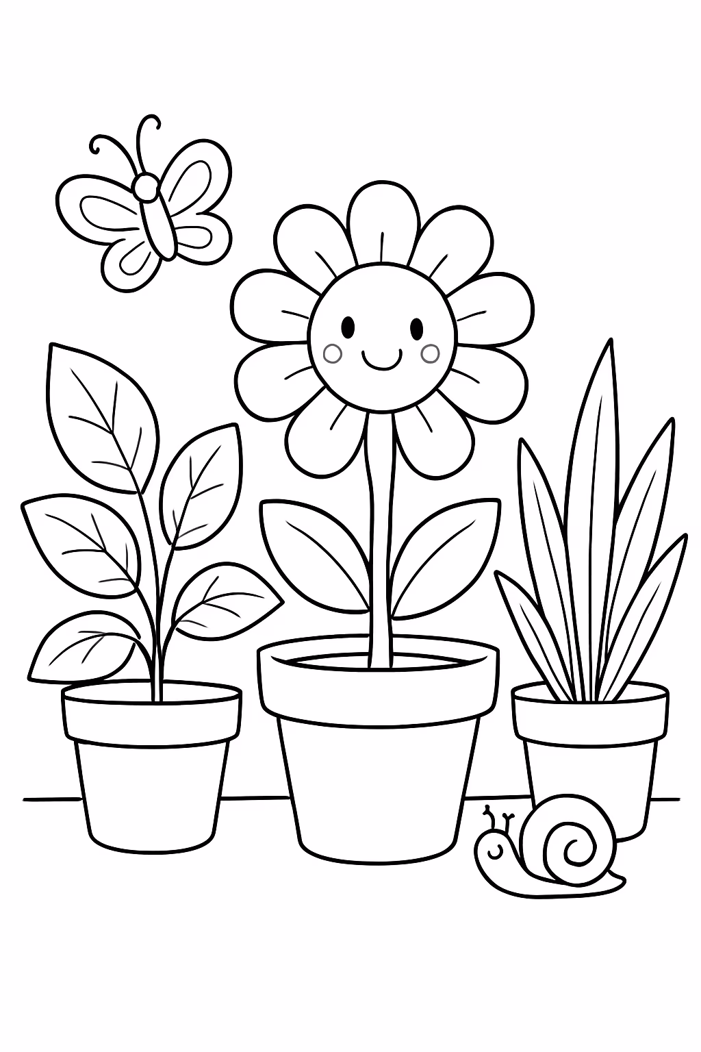 Plantas anbiente para colorir — desenho para imprimir