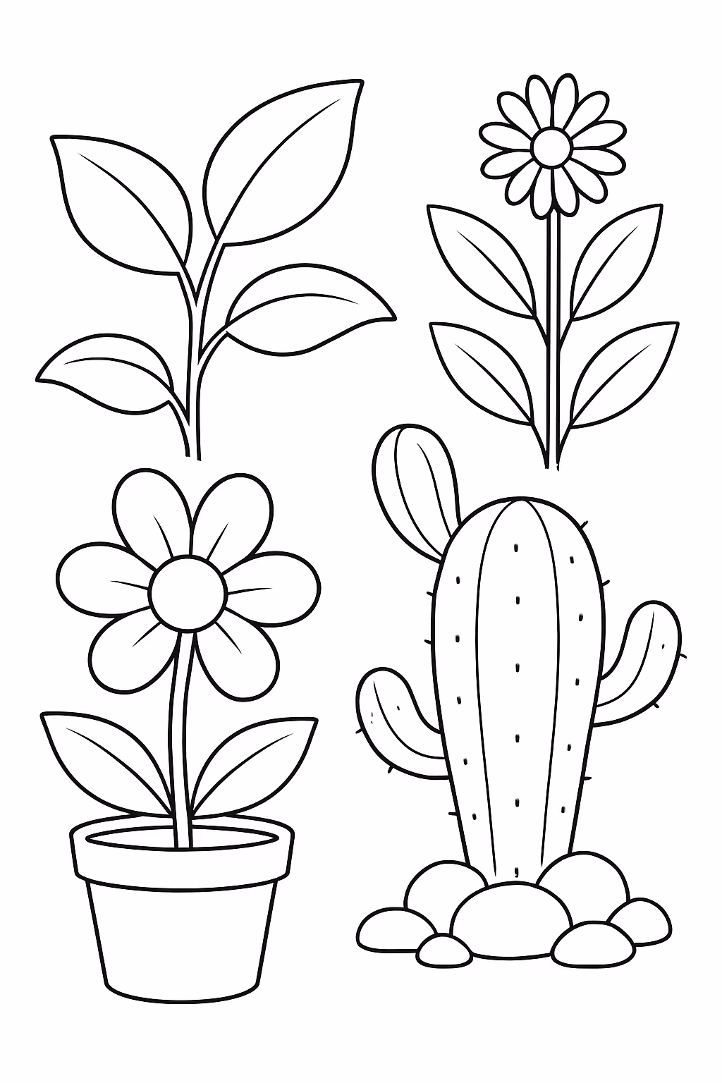 Plantas para colorir — desenho para imprimir