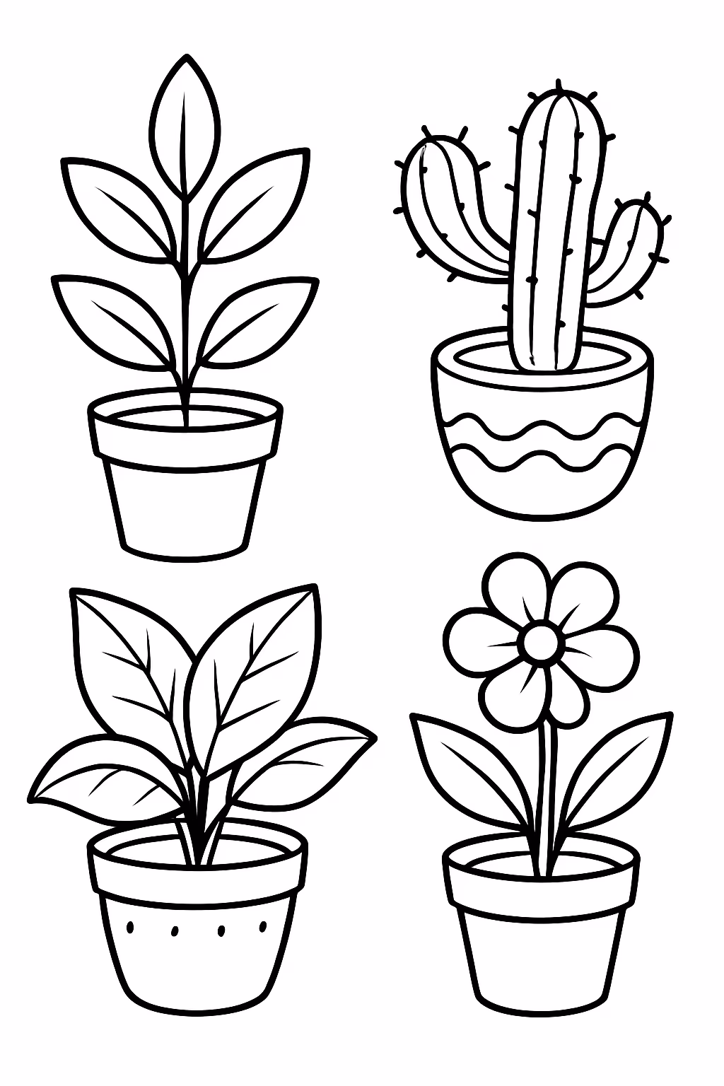 Plantas diferentes para colorir — desenho para imprimir