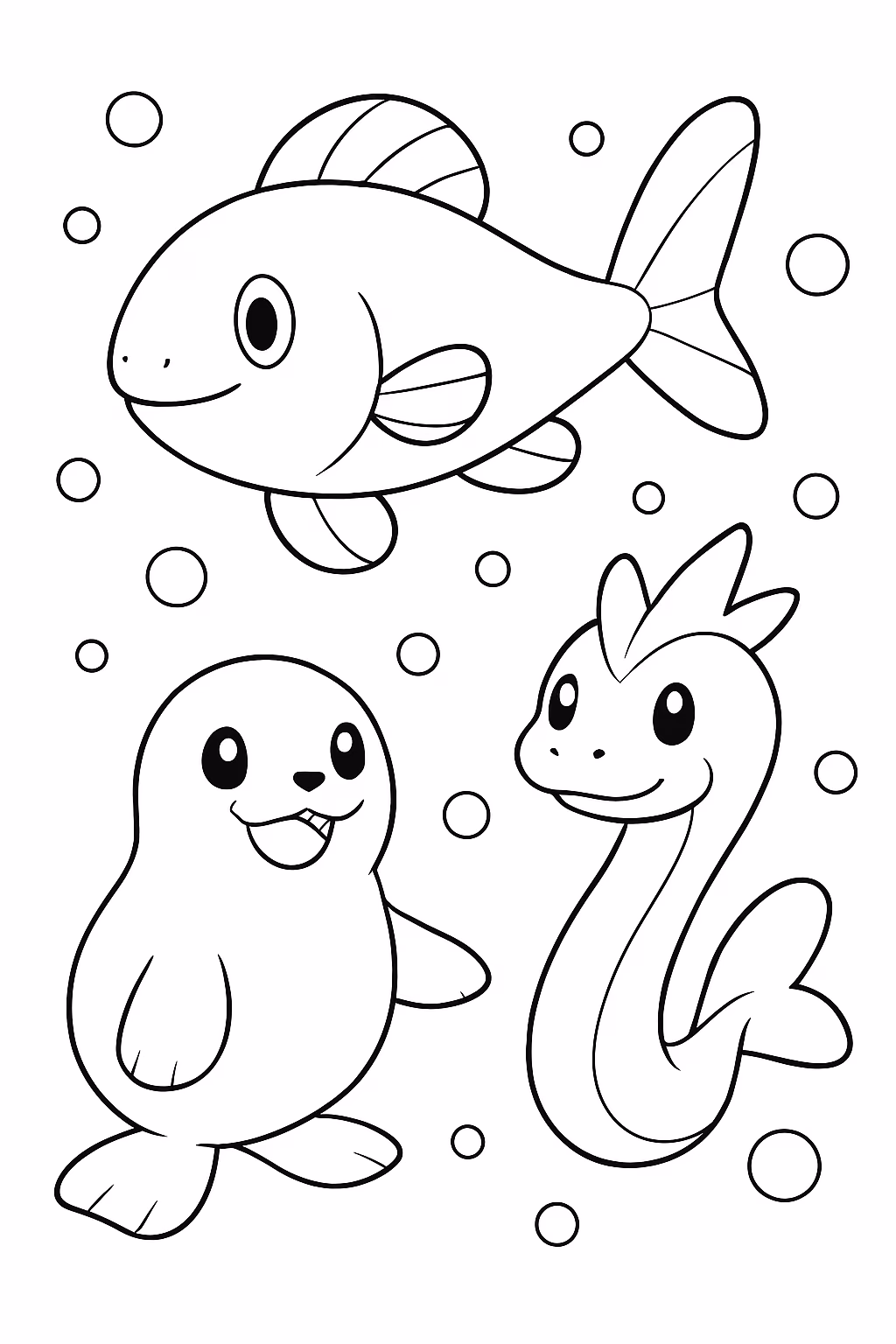 Pokemons aquaticos para colorir — desenho para imprimir