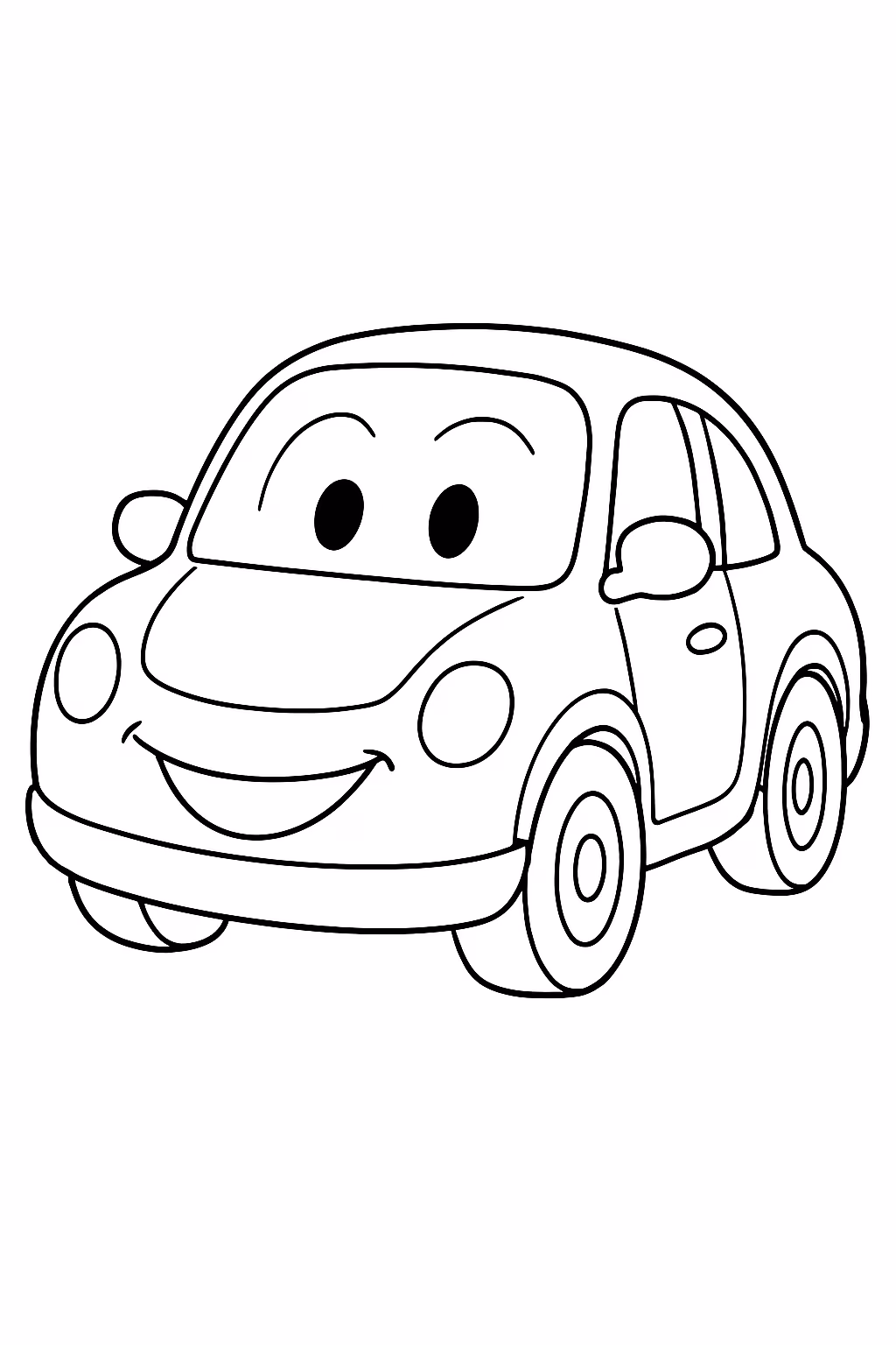 Porche sem olhos e sem boca bem grande para colorir — desenho para imprimir