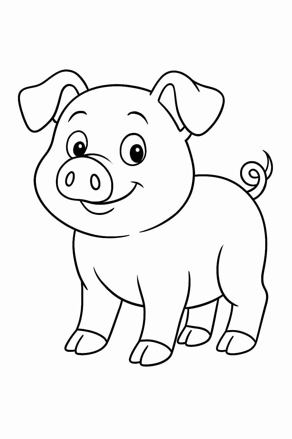 Porco para colorir — desenho para imprimir