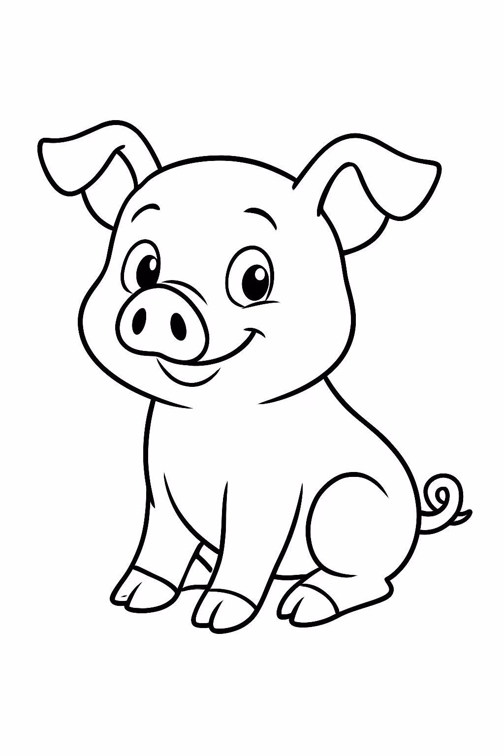 Porquinho para colorir — desenho para imprimir