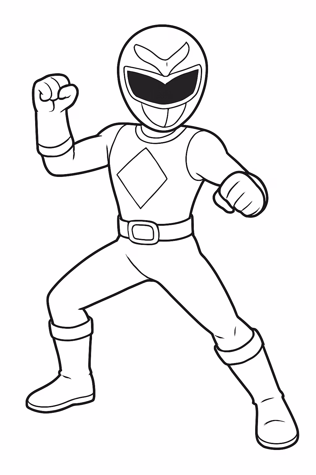 Power ranger amarelo para colorir — desenho para imprimir