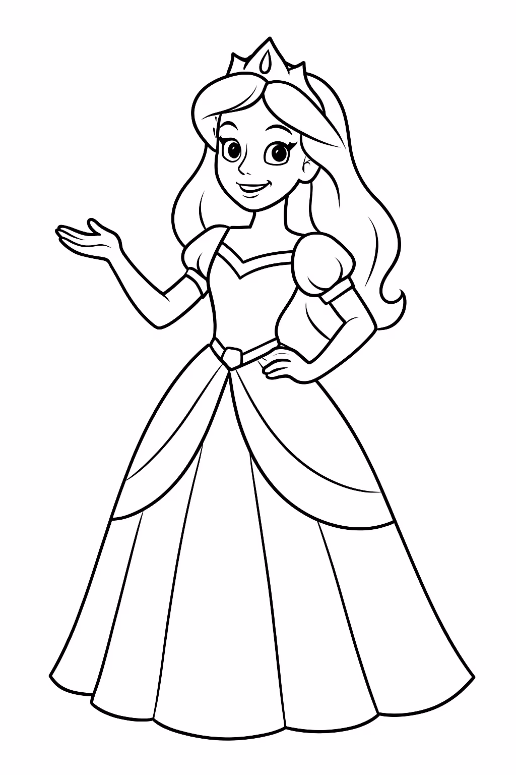 Princes abarbie para colorir — desenho para imprimir