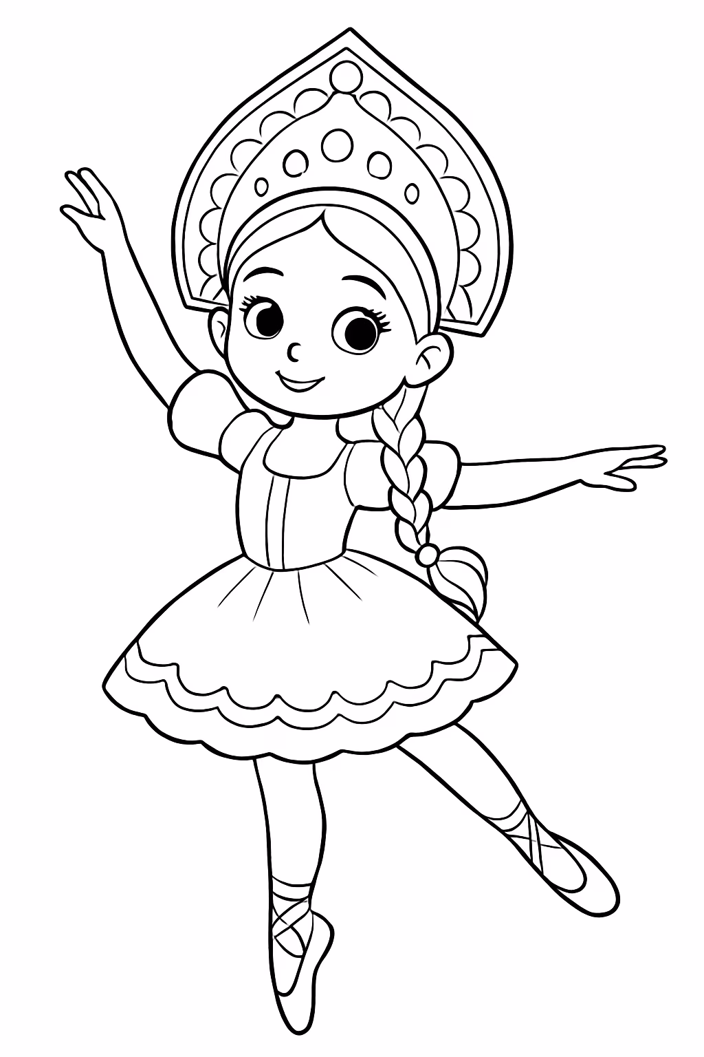 Princesa ballet russian para colorir — desenho para imprimir