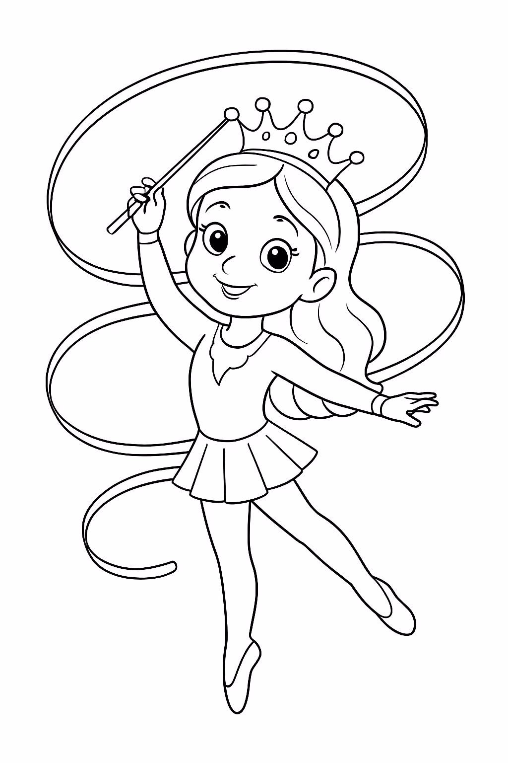 Princesa ginastica ritmica russian para colorir — desenho para imprimir