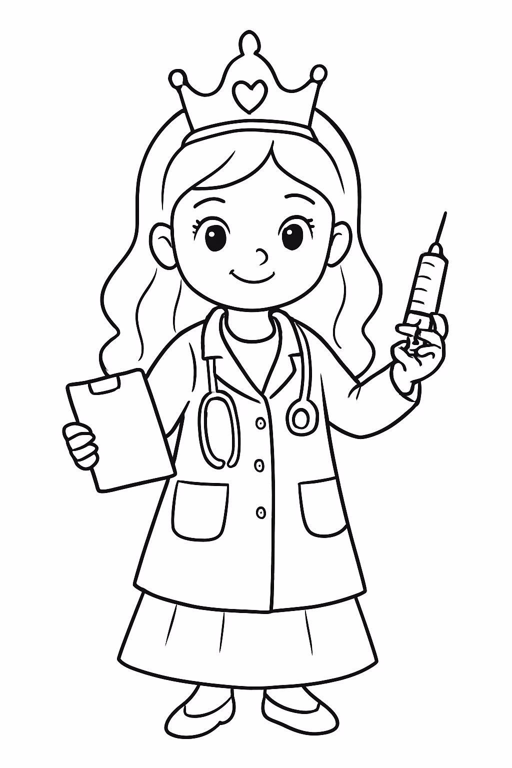 Princesa medica para colorir — desenho para imprimir