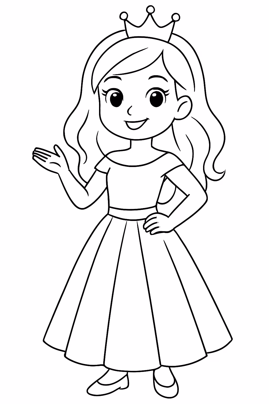 Princesa moderna para colorir — desenho para imprimir