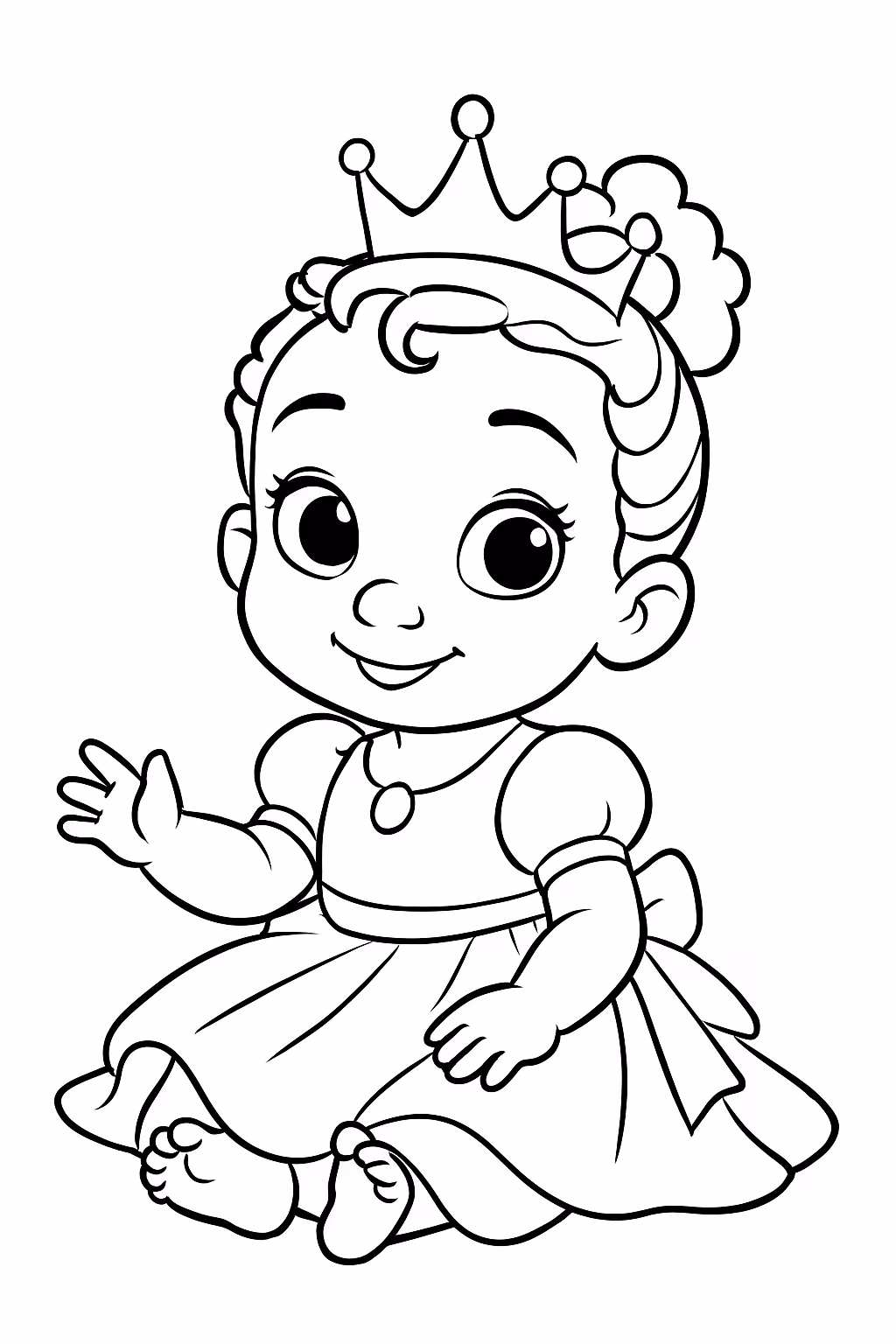 Princesa tiana baby para colorir — desenho para imprimir