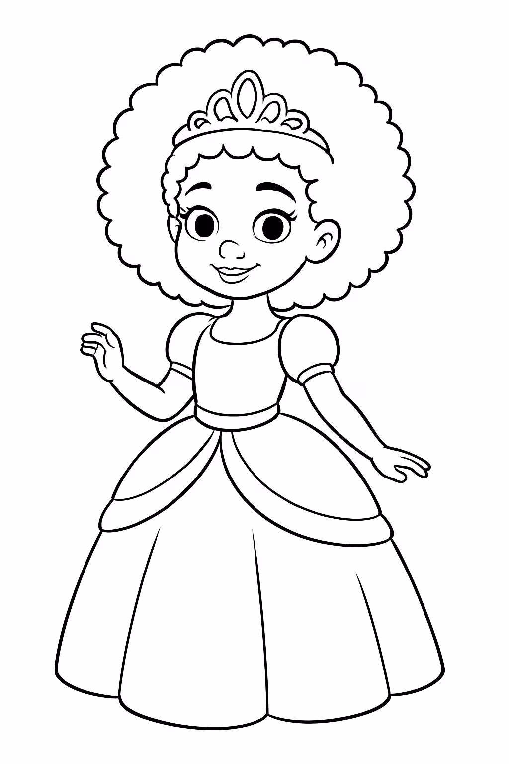 Princesas negras com cabelo crespo para colorir — desenho para imprimir