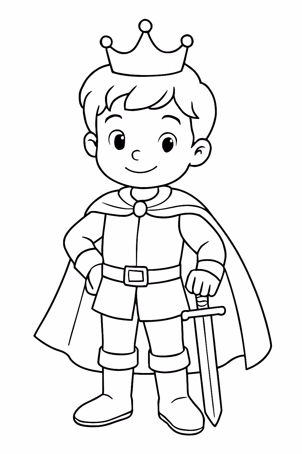 Principe para colorir — desenho para imprimir