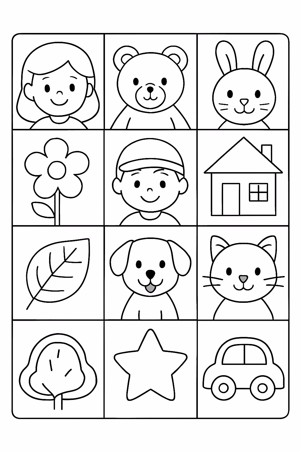 Quadrados 4x3 para colorir — desenho para imprimir