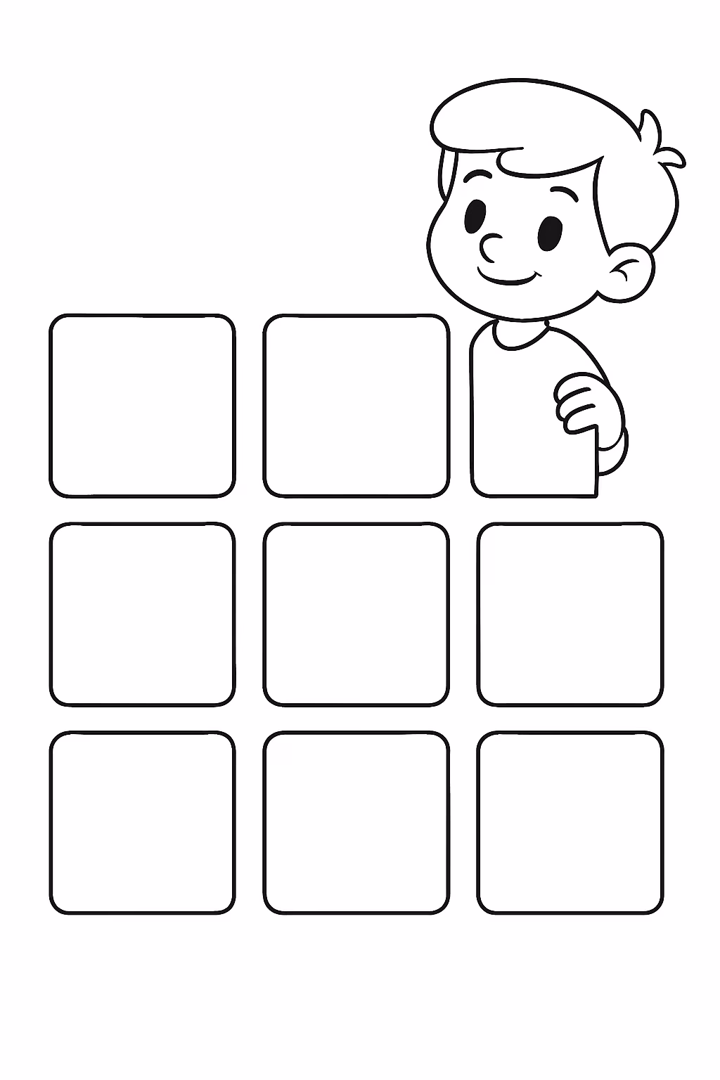 Quadrados 4x3 em branco a4 para colorir — desenho para imprimir