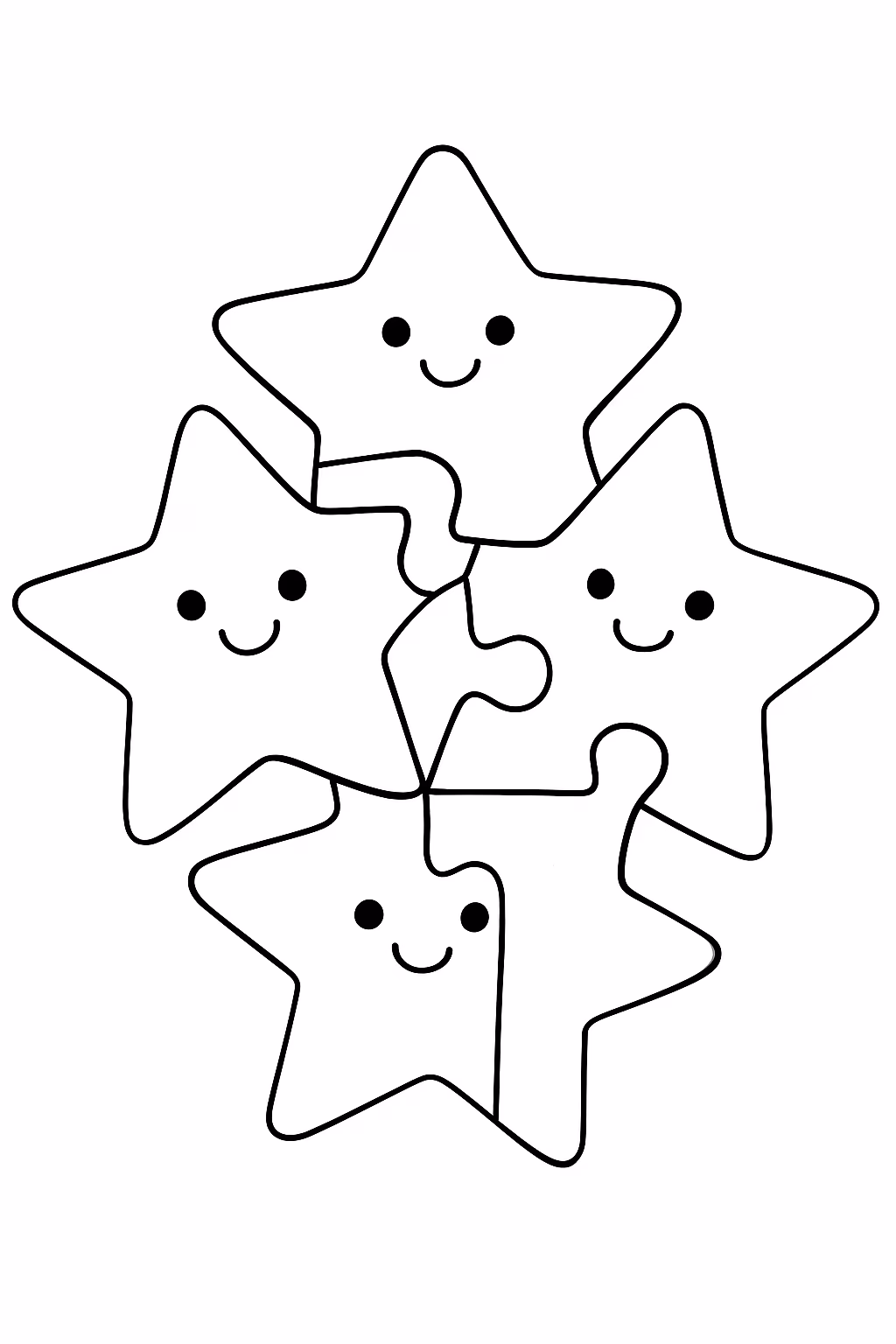 Quebra cabecas de estrelas coloridas para colorir — desenho para imprimir