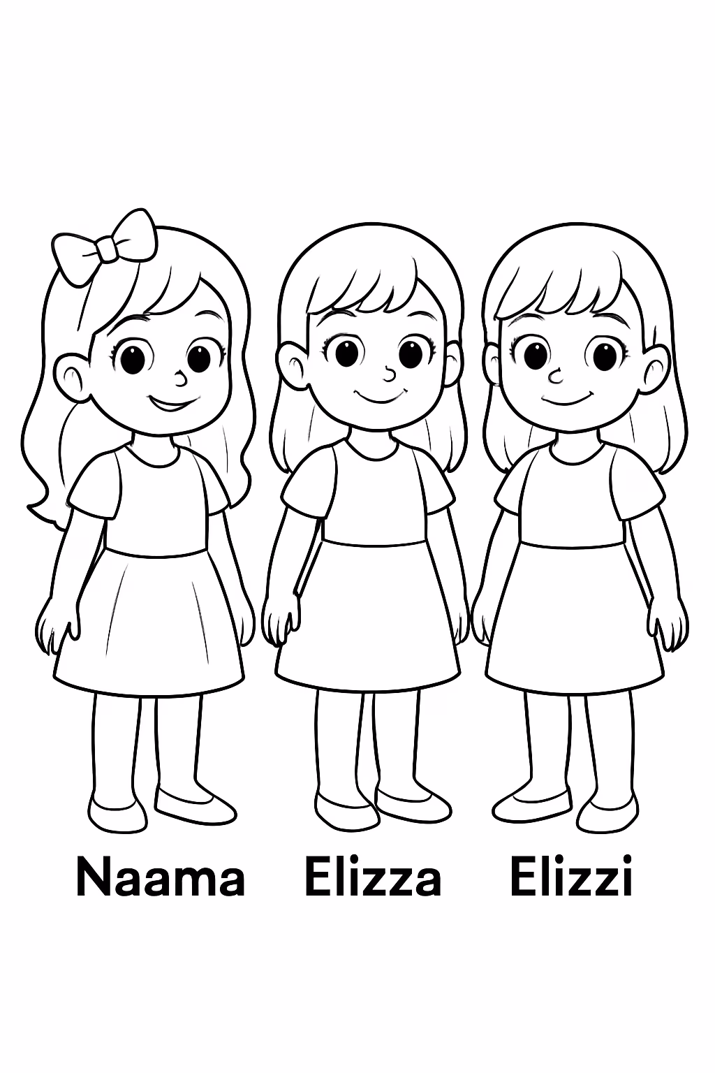 Quero irma duas sao gemeas quero os nomes delas em para colorir — desenho para imprimir