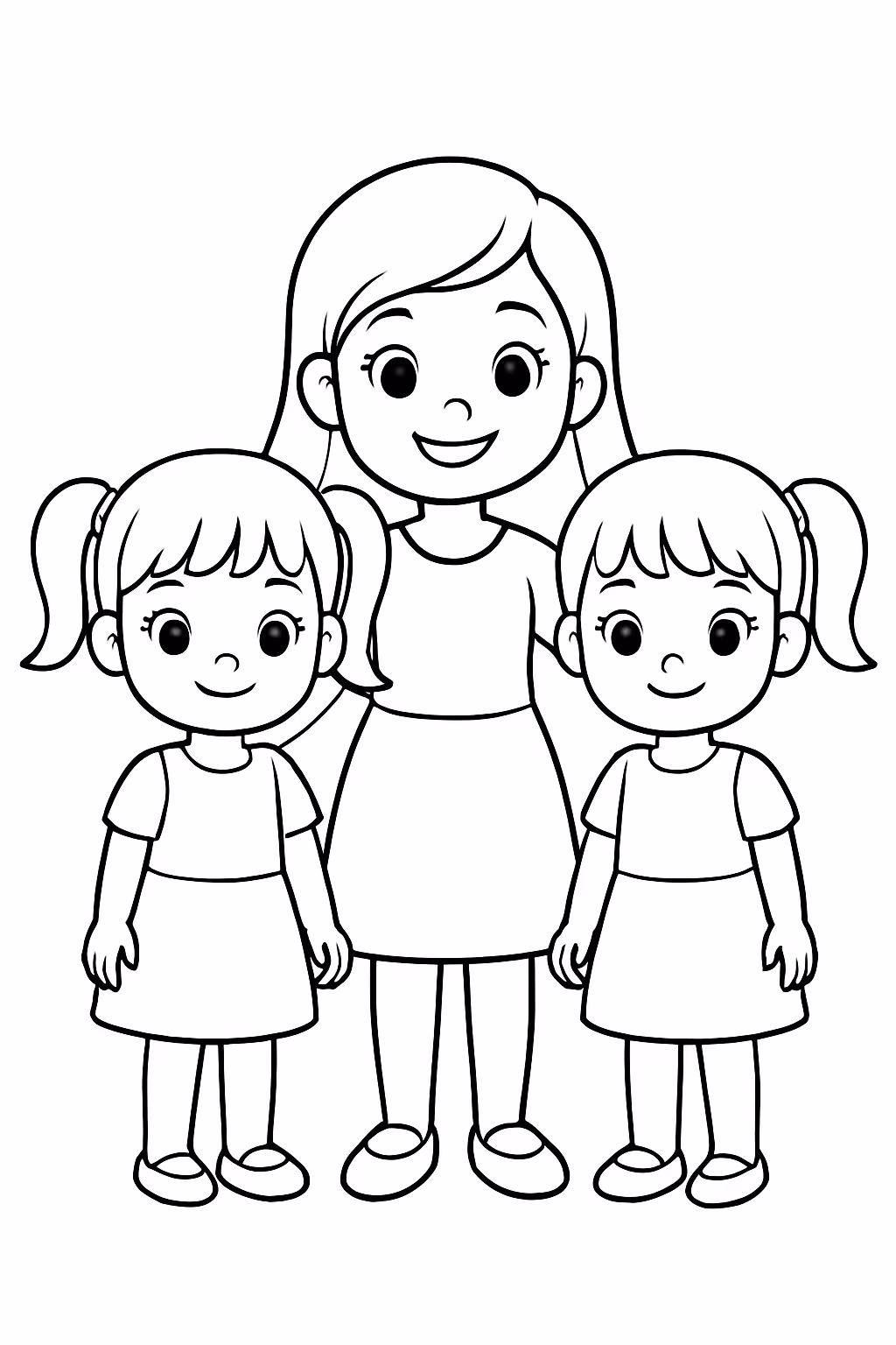 Quero meninas duas sao gemeas a mais velha e um para colorir — desenho para imprimir